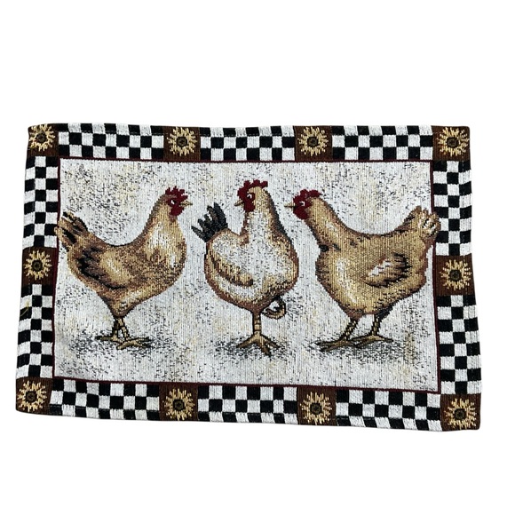 Set of 4 Rooster Chicken Placemats 18 x 12 Country Farmhouse - Picture 3 of 12